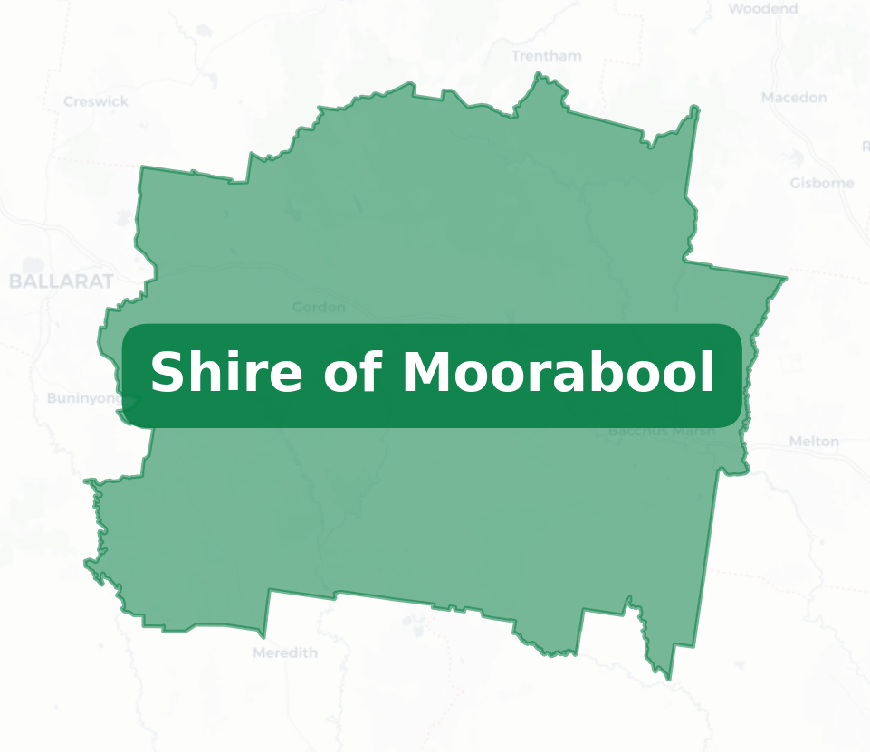 Shire of Moorabool boundries map